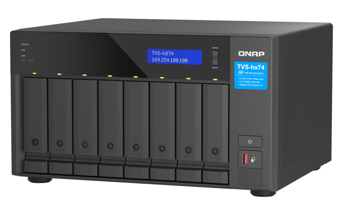 QNAP TVS-h874 NAS Tower Intel Core i7 32 GB DDR4 80 TB HDD QuTS hero Black - image 5
