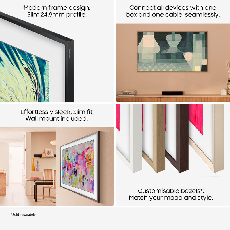 Samsung 2025 65" The Frame Art Mode QLED 4K HDR Smart TV 165.1 cm (65") 4K Ultra HD Wi-Fi Black