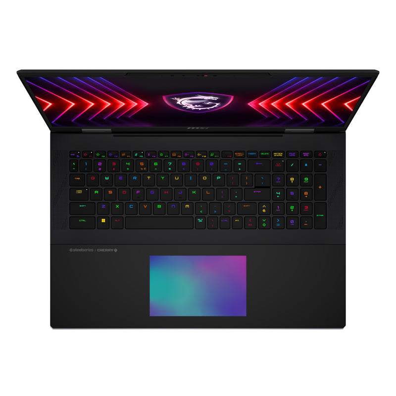 MSI Titan 18 HX A14VHG-004UK Intel® Core™ i9 i9-14900HX Laptop 45.7 cm (18") UHD+ 64 GB DDR5-SDRAM 2 TB SSD NVIDIA GeForce RTX 4080 Wi-Fi 7 (802.11be) Windows 11 Pro Black