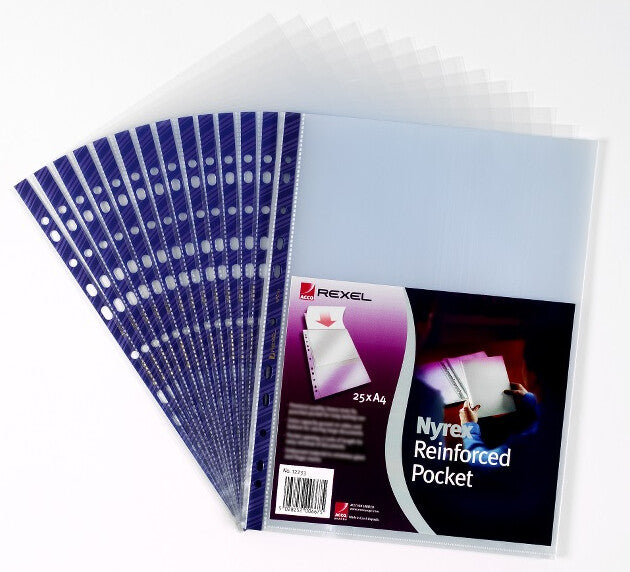 Rexel Nyrex Reinforced Top Opening A4 Pocket Clear (25)