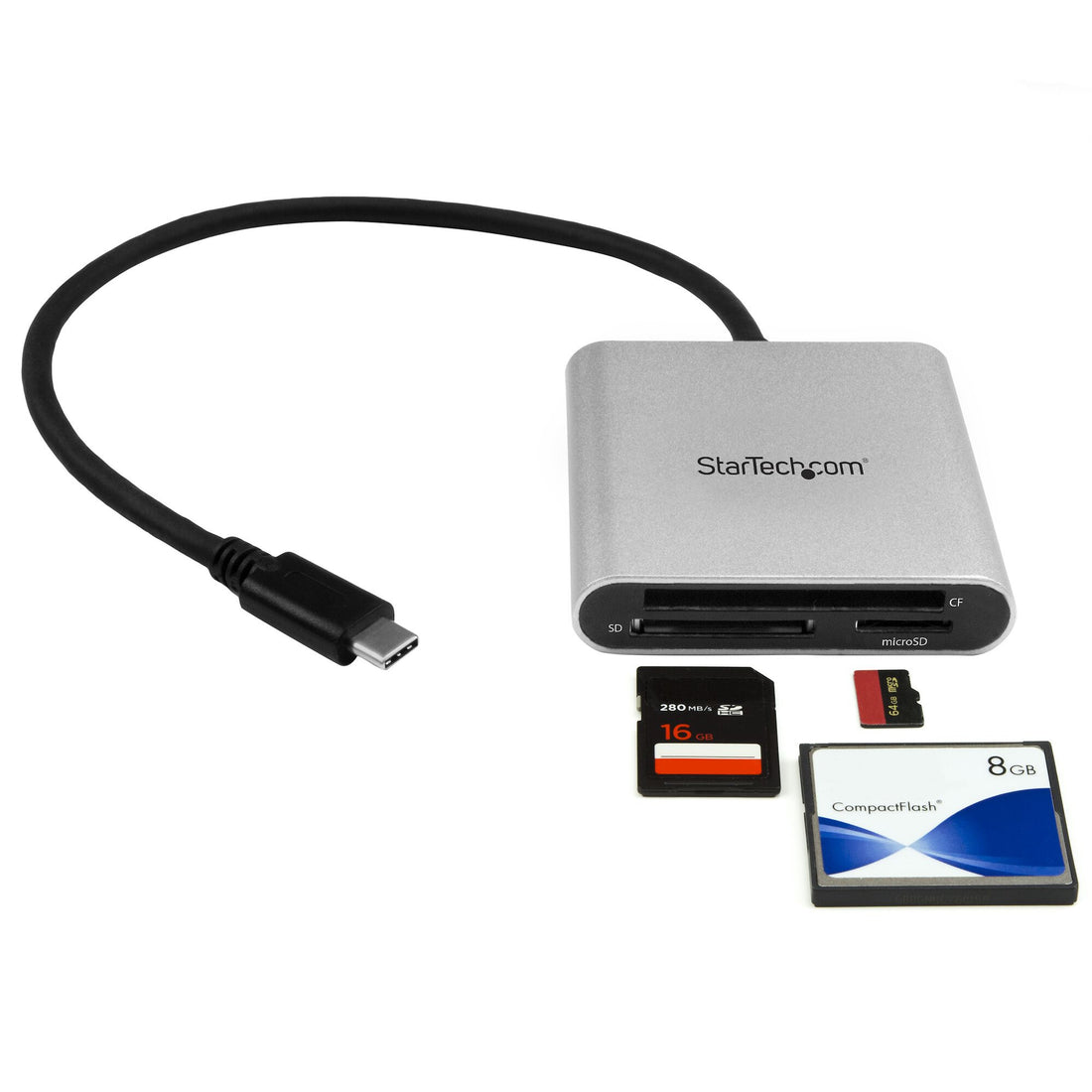 StarTech.com USB 3.0 Flash Memory Multi-Card Reader / Writer with USB-C - SD, microSD, CompactFlash - image 4