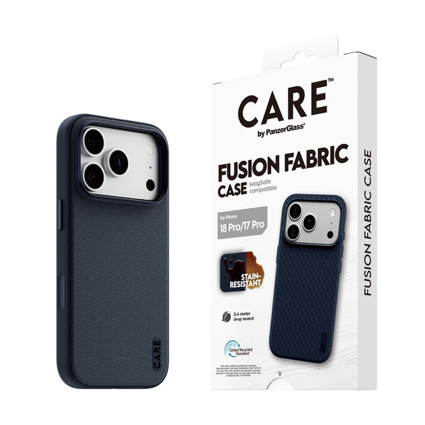 PanzerGlass CARE™ by ® Fusion Fabric Case Blue w. MagSafe iPhone 18 Pro | 17 Pro