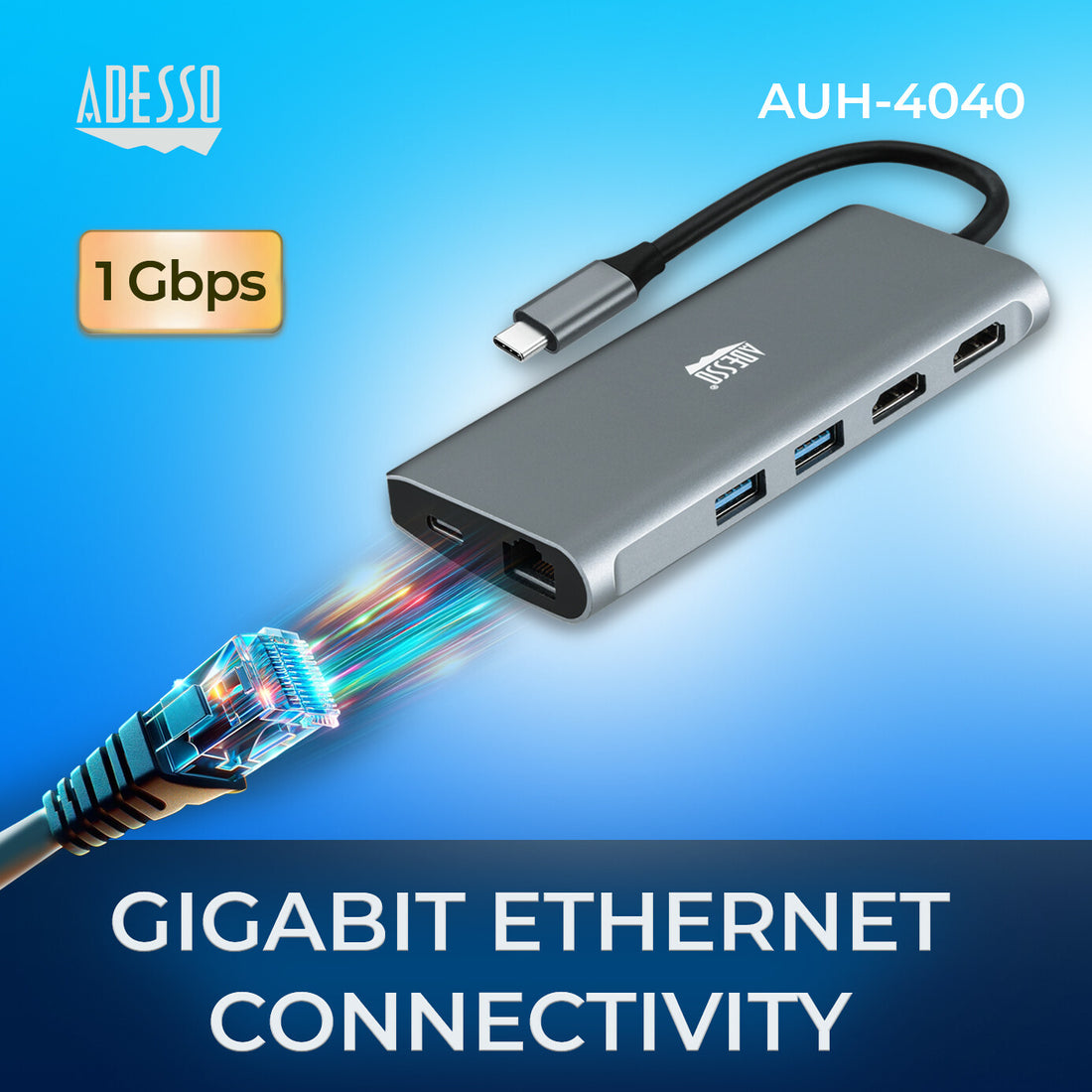 Adesso AUH-4040 laptop dock/port replicator Wired USB 3.2 Gen 1 (3.1 Gen 1) Type-C Grey - image 5