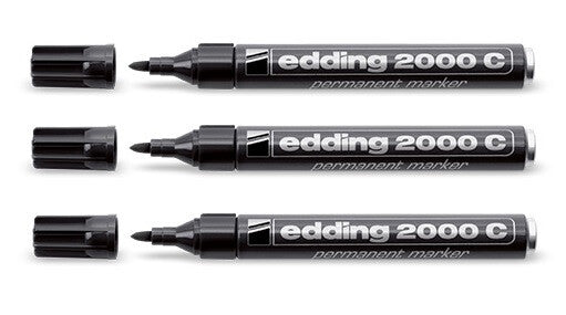 Edding 2000c permanent marker Bullet tip Black 3 pc(s)