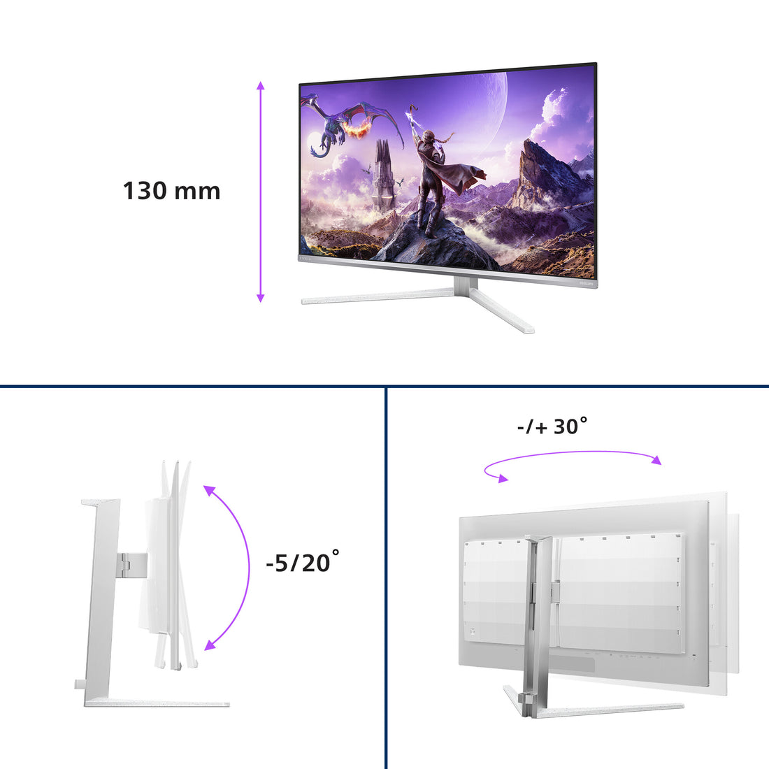Philips Evnia 8000 32M2N8900P/00 computer monitor 31.5" 3840 x 2160 pixels 4K Ultra HD QD-OLED White - image 4