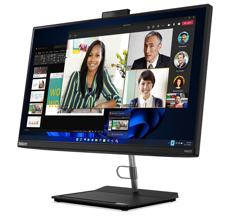 Lenovo ThinkCentre neo 30a Intel® Core™ i5 i5-1235U 60.5 cm (23.8") 1920 x 1080 pixels All-in-One PC 8 GB DDR4-SDRAM 256 GB SSD Windows 11 Pro Wi-Fi 6 (802.11ax) Black
