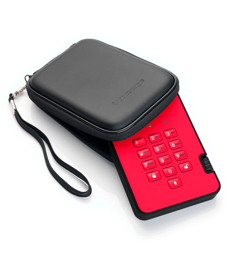 iStorage diskAshur² HDD 500GB Red | Secure Portable Hard Drive |AES-XTS 256-bit Hardware Encryption | PIN protected | OS & Platform Independent | TAA Compliant|Brute force hack defence | Dust/Water Resistant