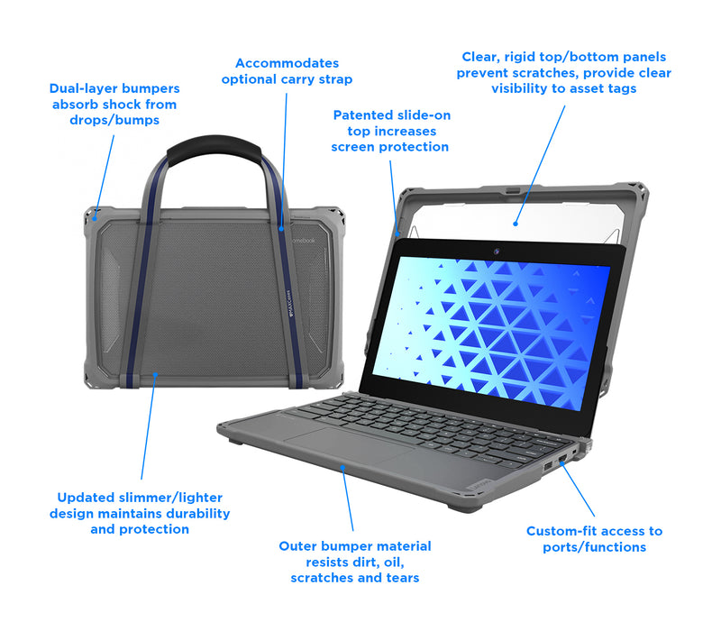 ASUS Chromebook CZ11 CZ1104CM2A-N00122 + MAXCases Extreme Shell-F3 ARM Cortex 520 Laptop 29.5 cm (11.6") HD 8 GB LPDDR4x-SDRAM 64 GB eMMC Wi-Fi 6 (802.11ax) ChromeOS Grey