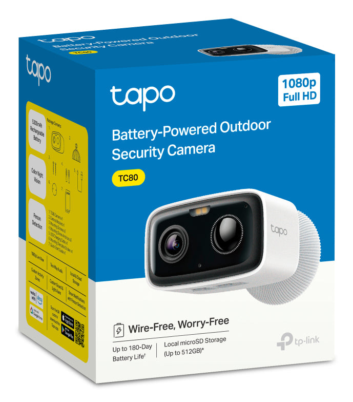 TP-Link Tapo TC80 security camera Bullet IP security camera Outdoor 1920 x 1080 pixels Ceiling/Wall/Pole