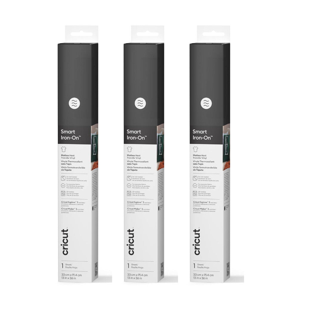 Cricut Smart Iron-On Matless Heat Transfer Vinyl, Black- 3 pack - image 2