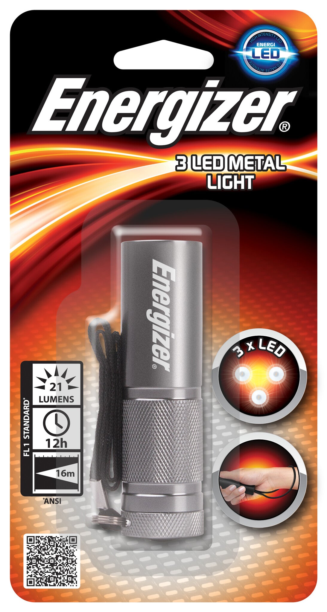 Energizer LED Metal Torch Grey Hand flashlight