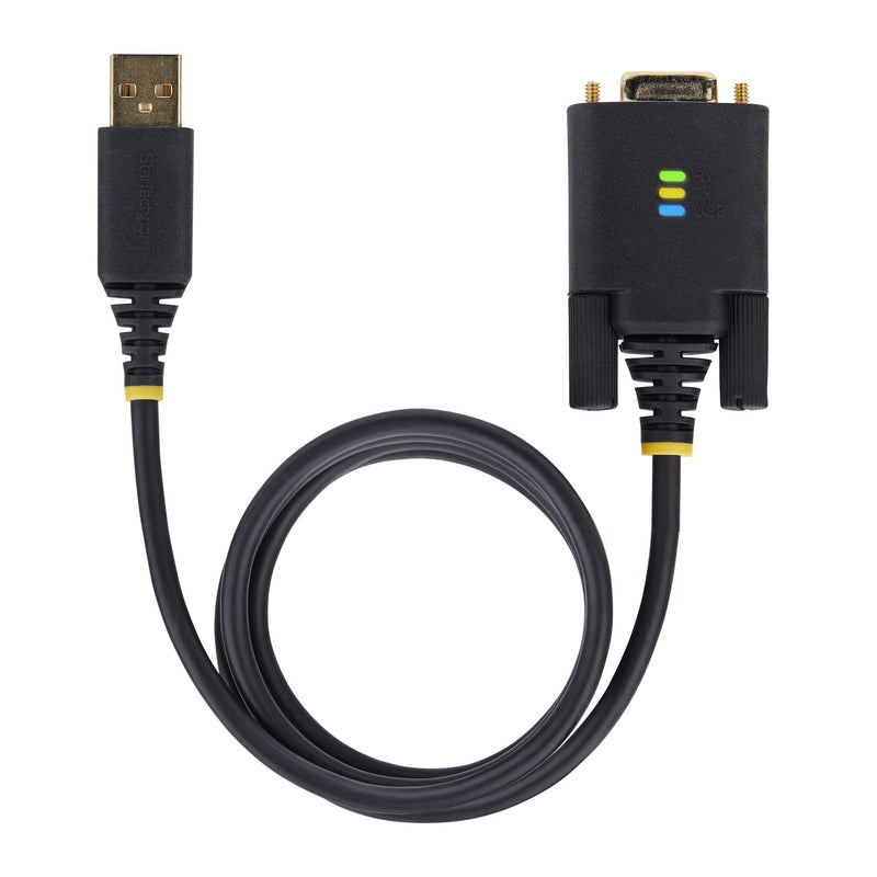 StarTech.com 10ft (3m) USB to Null Modem Serial Adapter Cable, Interchangeable DB9 Screws/Nuts, COM Retention, USB-A to RS232, FTDI, Level-4 ESD Protection, Windows/macOS/ChromeOS/Linux - Rugged TPE Construction