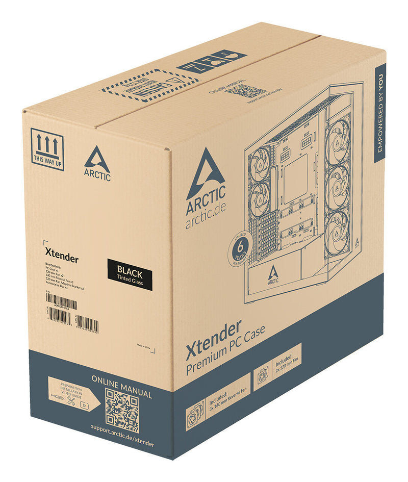 ARCTIC Xtender VG (Black) Premium E-ATX PC Case with Vertical GPU Mounting