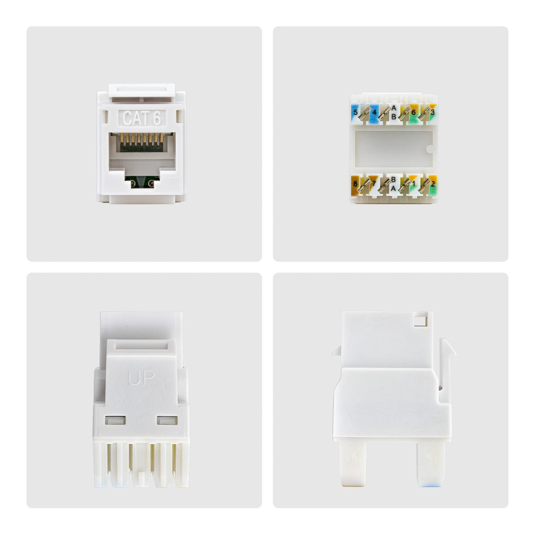 StarTech.com Cat6 Keystone Jack, 24-Pack RJ45 Ethernet Keystone Jacks, UTP Cat6 Wall Jack, 180-Degree 110 - image 5