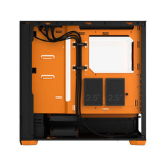 Fractal Design Pop Air RGB (Orange Core TG) Gaming Case w/ Clear Glass Window, ATX, Hexagonal Mesh Front, Orange Interior/Accents, 3 RGB Fans & ARGB Controller
