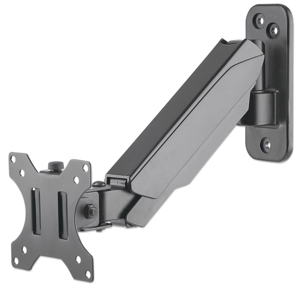 Manhattan Wall Mount for TV & Monitors (Spring Arm 2 pivots), For screens 17" to 32", VESA compatability: 75x75mm and 100x100mm - check the dimensions of the four mounting holes on back of screen to ensure it fits, Max 8kg, Black, Bracket, Lifetime Warran