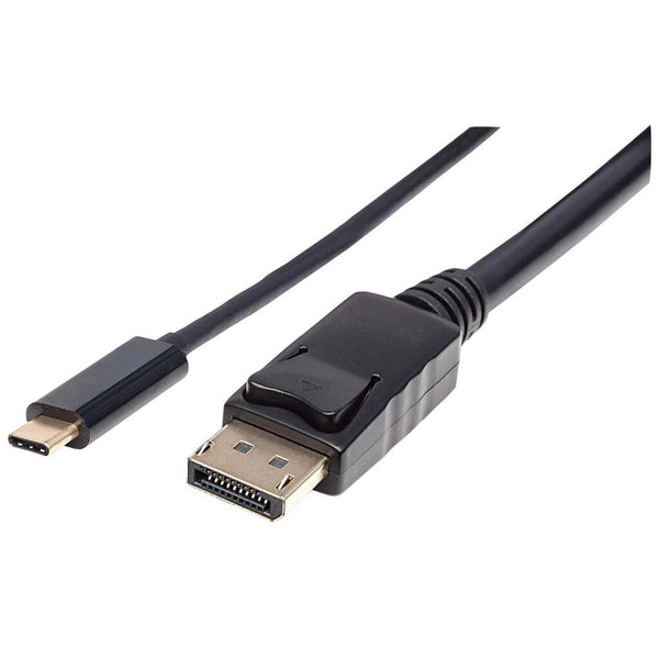 Manhattan USB-C to DisplayPort Cable, 4K@60Hz, 2m, Not Bi-Directional, Black, Three Year Warranty, Equivalent to CDP2DP2MBD