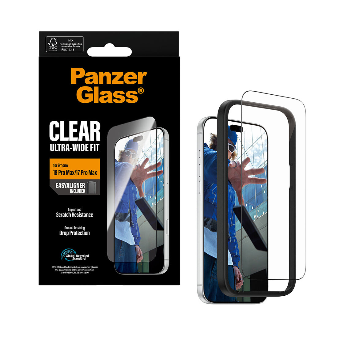 PanzerGlass Screen Protector iPhone 18 Pro Max | 17 Pro Max | Ultra-Wide Fit w. EasyAligner - image 4