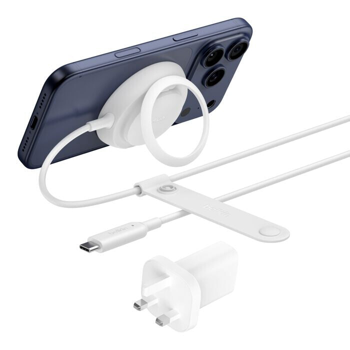 Belkin WIA014MYWH mobile device charger Smartphone, Headphones White USB Wireless charging Fast charging