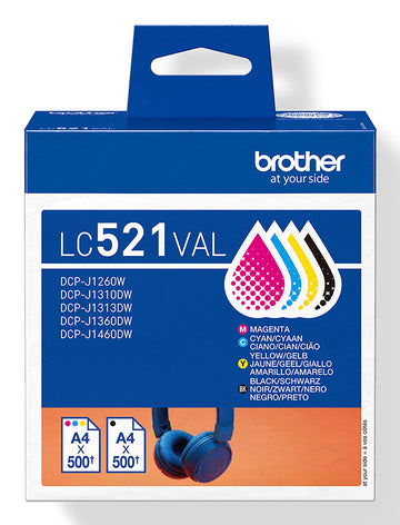 Brother LC521VAL Genuine Ink Cartridge Value Pack