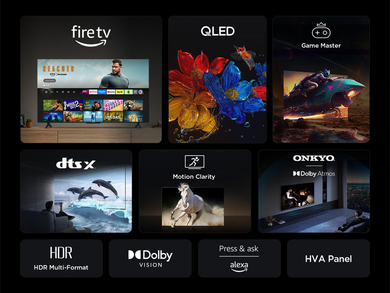 TCL T6C -UK 75 inch QLED 4K HDR 10+ Dolby Vision & Atmos Smart Fire TV