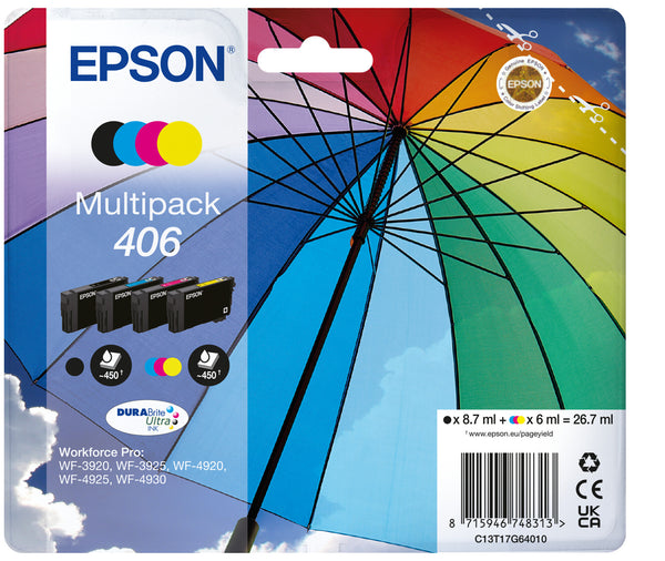 Epson Multipack 4-colour 406 Umbrella DURABrite Ultra Ink