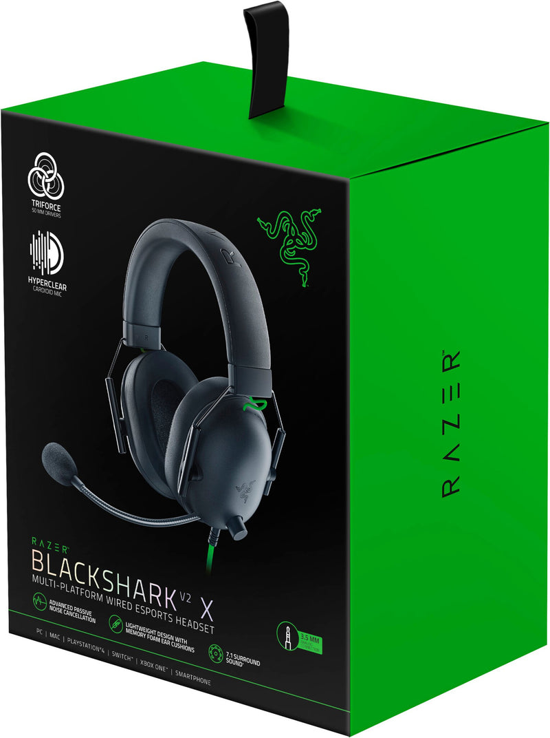 Razer Blackshark V2 X Headset Wired Head-band Gaming Black, Green