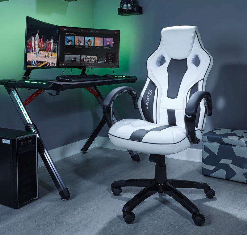 X Rocker | Maverick Ergonomic Office Gaming Chair - White/Black