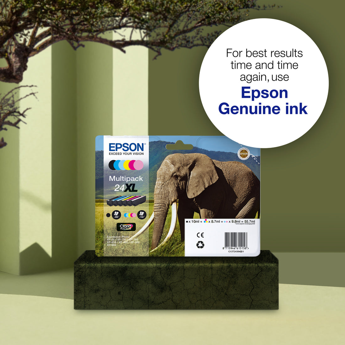 Epson Elephant 24XL Claria Photo HD Single Cyan Ink - image 3