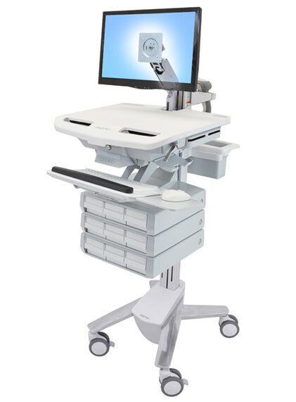 Ergotron StyleView Aluminium, Grey, White Flat panel Multimedia cart
