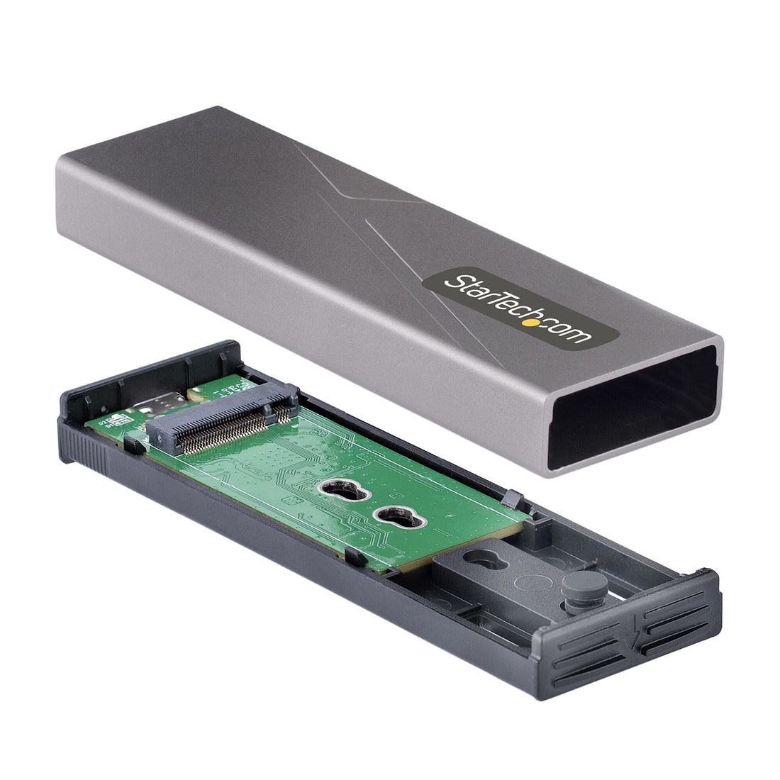 StarTech.com USB-C 10Gbps to M.2 NVMe or M.2 SATA SSD Enclosure - Tool-free External M.2 PCIe/SATA NGFF SSD - image 2