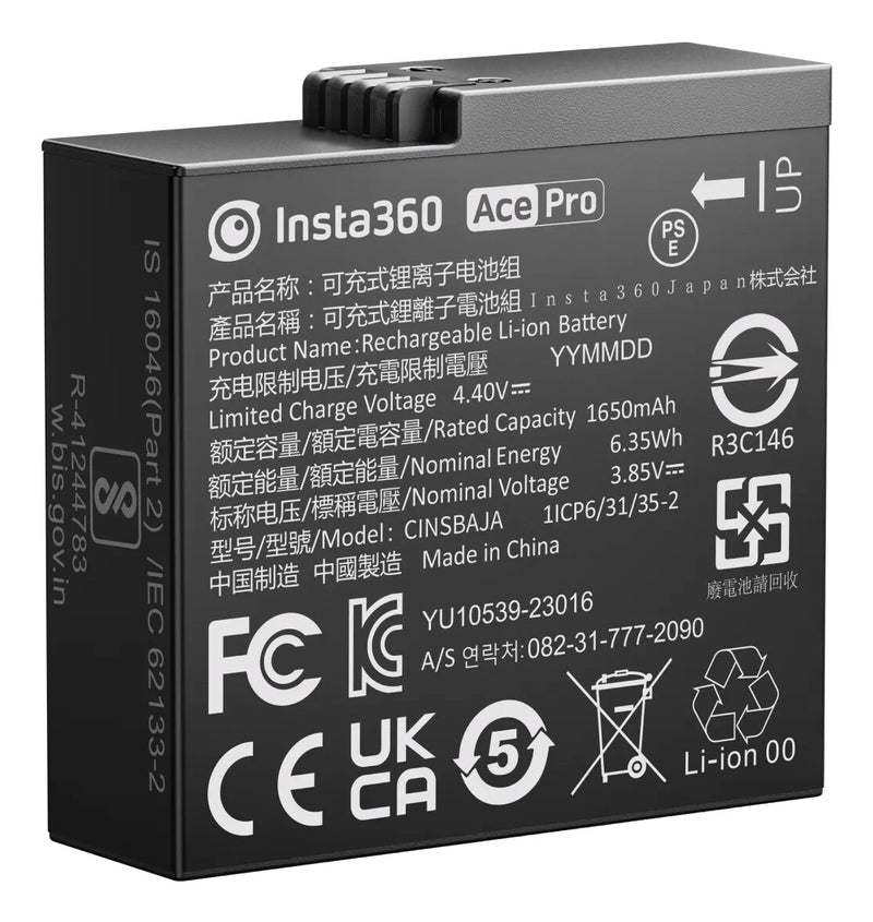Insta360 CINSBAJA camera/camcorder battery Lithium-Ion (Li-Ion) 1650 mAh