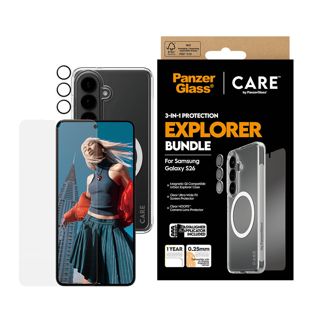 PanzerGlass ® | CARE™ by ® 3-in-1 Bundle Samsung Galaxy S26