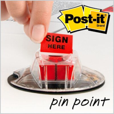 Post-It Message Flags, 'Sign Here', Red, 1 in Wide, 200/Desk Grip Dispenser self adhesive flags 200 sheets - image 5