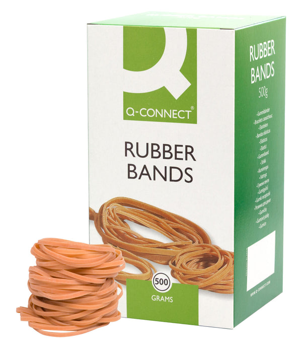 Q-CONNECT Rubber bands Natural – No. 33 (3.0x90mm) – Box 500g