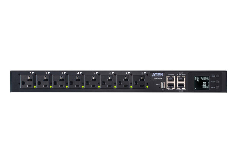ATEN 32A 8-Outlet 1U Outlet Metered & Switched PDU + Free Eco PDU Mana ...