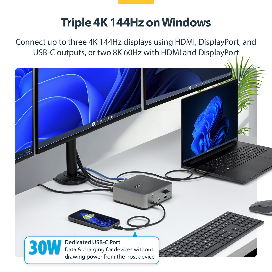 StarTech.com Thunderbolt 5 Universal Docking Station, Multi-Display Hub, 8K 60Hz or 4K 144Hz, 120Gbps - image 8