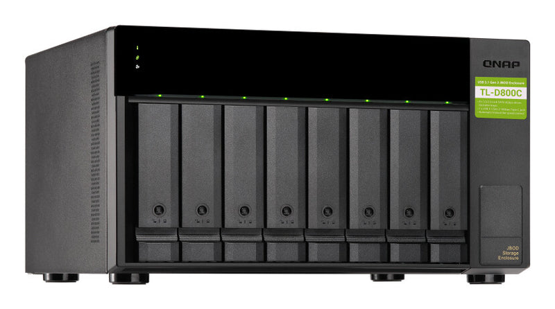 QNAP TL-D800C HDD/SSD enclosure Black 2.5/3.5"