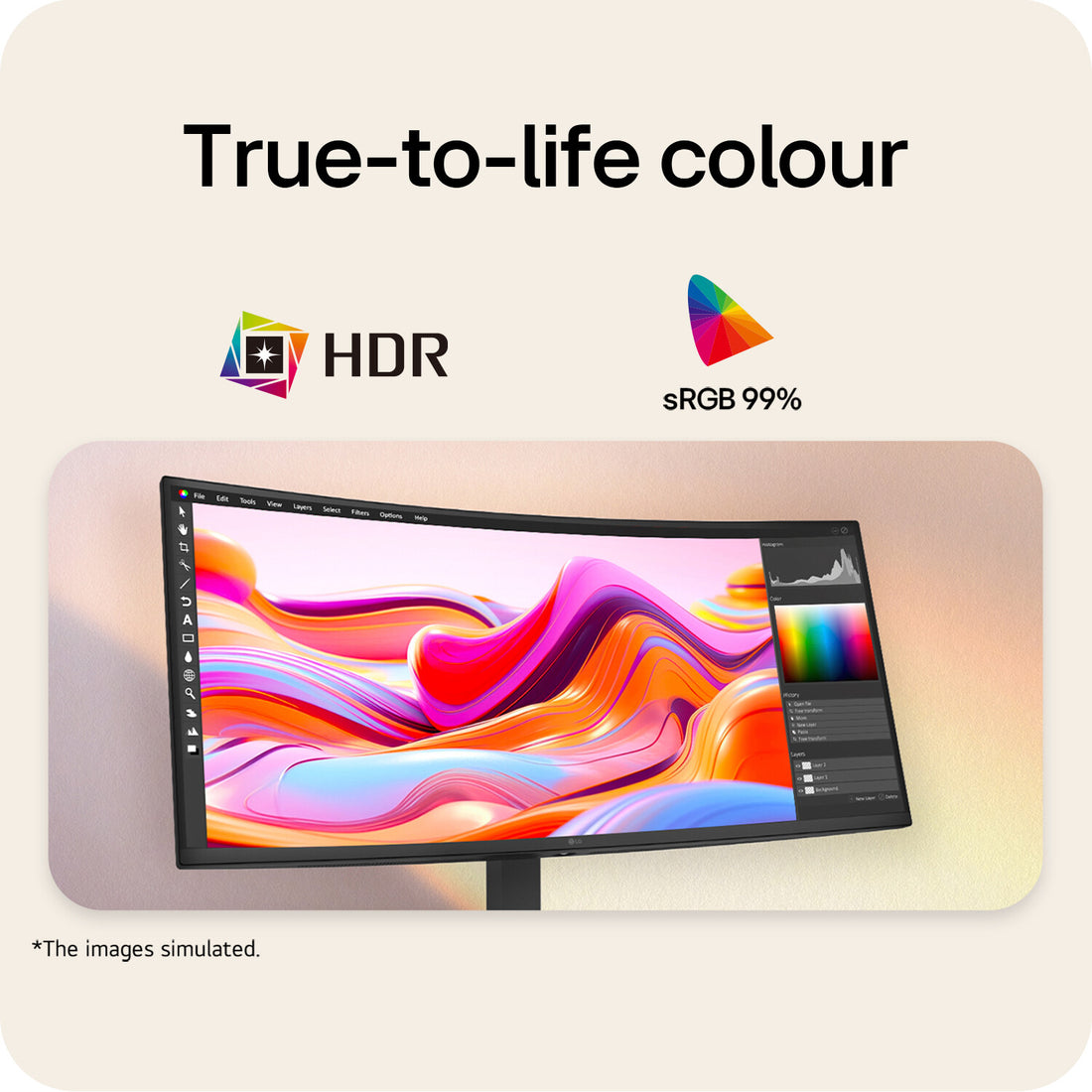 LG UltraWide U6 34U640B-B.AEK, 34-inch WQHD Curved (1800R) 144Hz Monitor, HDR10 and 99% sRGB, AMD FreeSync - image 4