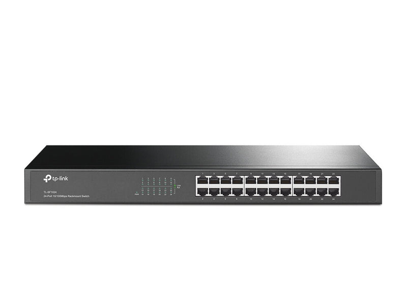 TP-LINK (TL-SF1024) 24-Port 10/100Mbps Unmanaged  Rackmount Switch, Steel Case