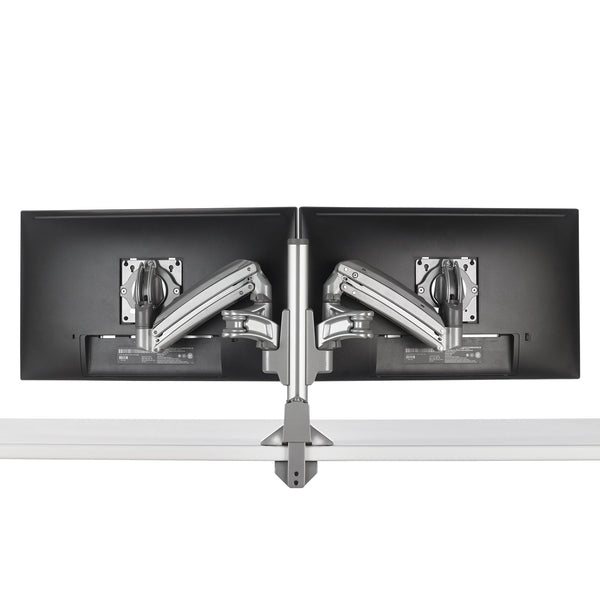 Chief KX Low-Profile Dual Monitor Arms, Column Desk Mount, Silver