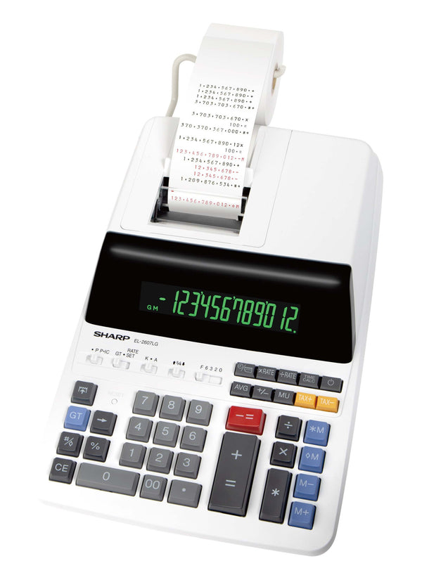 Sharp EL-2607LG calculator Desktop Printing Black, White
