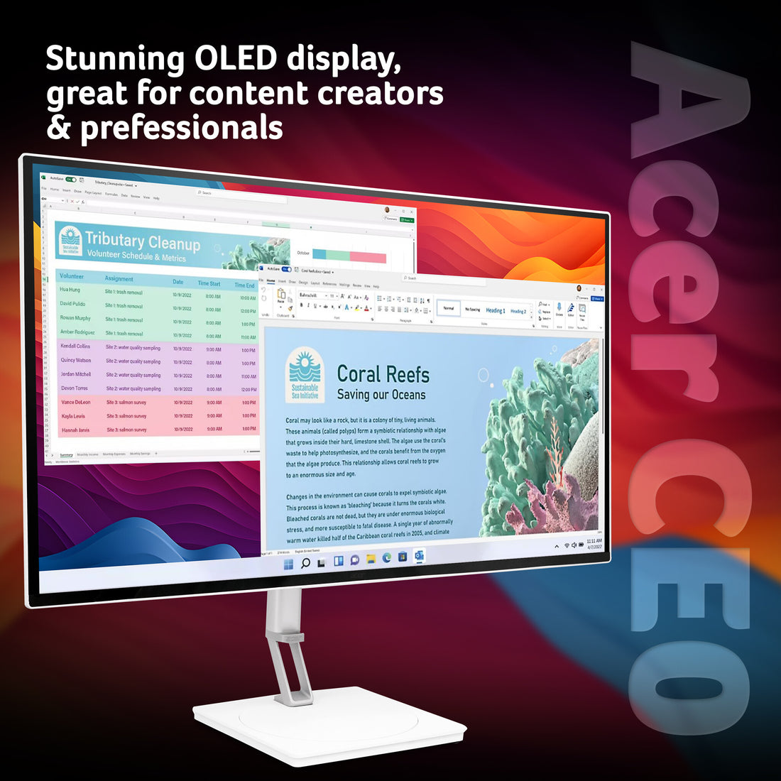 Acer CE320QK X Widescreen LCD Monitor - 31.5" Ultra HD (3840x2160), QD-OLED, 165Hz, 0.03ms response - image 9