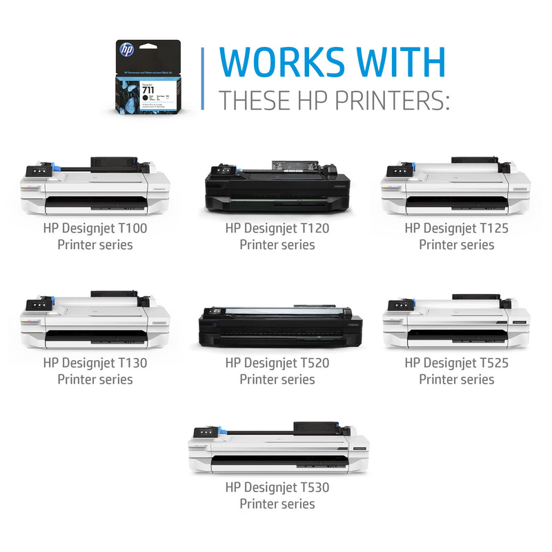 HP 711 80-ml Black DesignJet Ink Cartridge