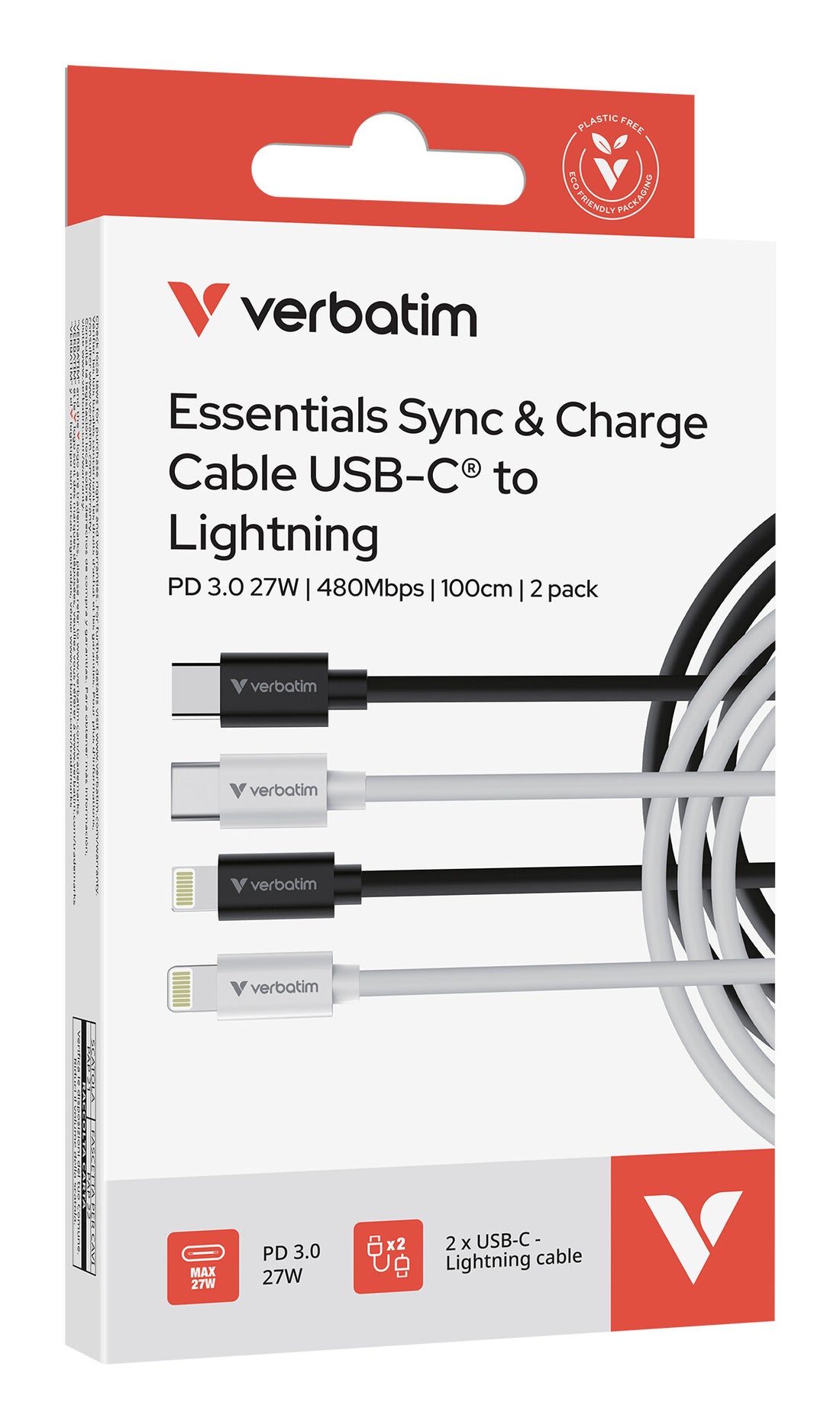 Verbatim Essentials Sync & Charge USB-C to Lightning Cables - image 3