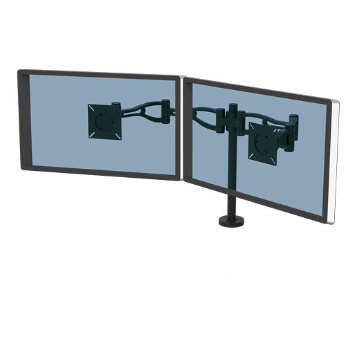 Fellowes Vista Dual Monitor Arm - Monitor Mount for 10KG 26 inch Screens - Ergonomic Adjustable Monitor Arm