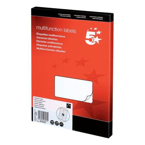 5Star 903830 self-adhesive label Rectangle Permanent White 1600