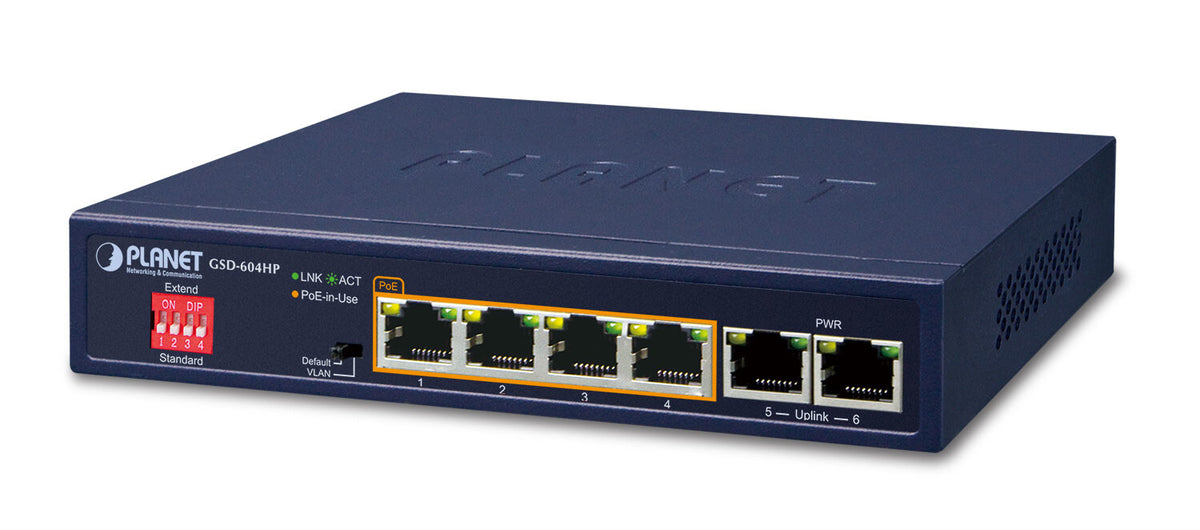PLANET GSD-604HP network switch Unmanaged Gigabit Ethernet (10/100/100 ...