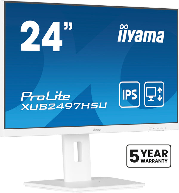 iiyama ProLite 23.8" Full HD Monitor, White (XUB2497HSU-W2)