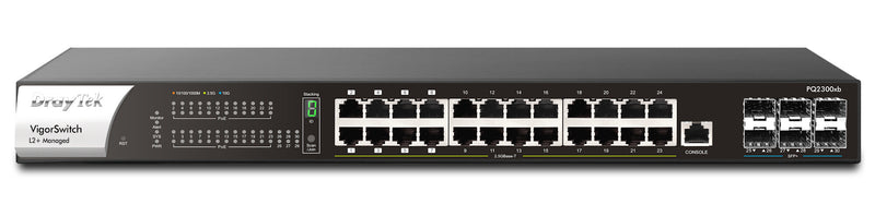 DrayTek PQ2300XB Managed L2+ 2.5G Ethernet (100/1000/2500) Power over Ethernet (PoE) 1U Black